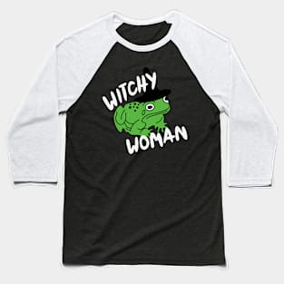 Witchy Woman Frog Baseball T-Shirt